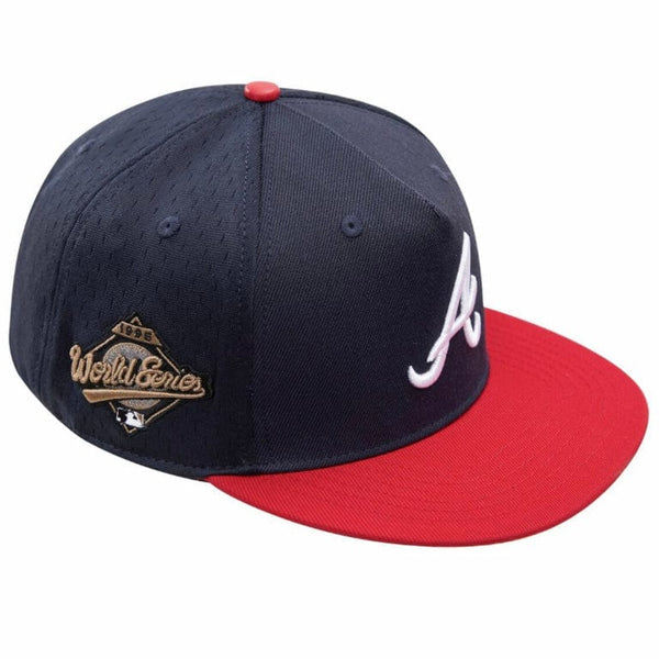 Pro Standard Atlanta Braves Logo Mesh Snapback Hat (Midnight Navy)