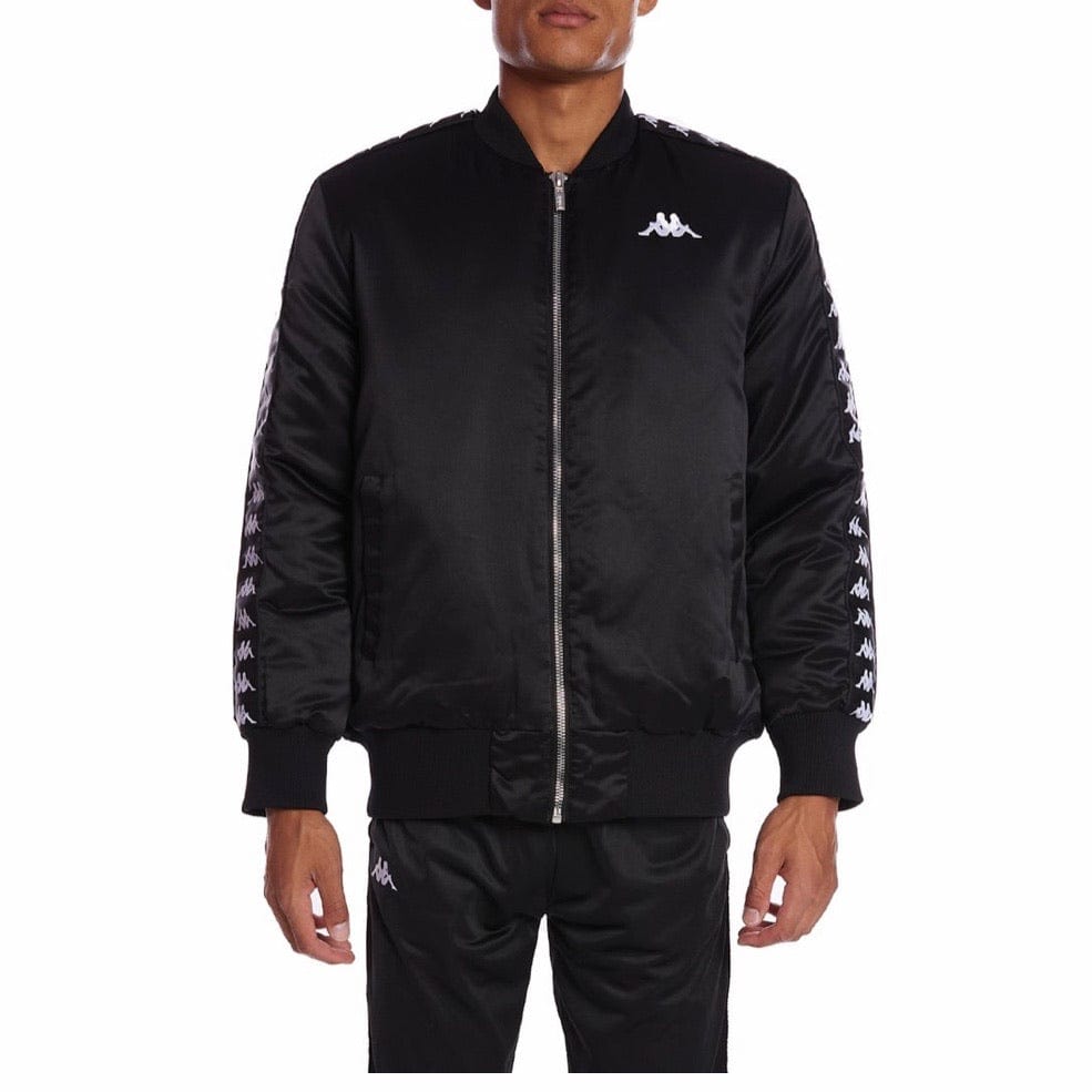 Kappa 222 Banda Bawer Bomber Jacket (Black/White)