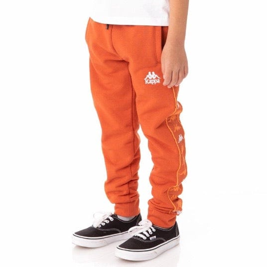 Kids Kappa 222 Banda Alanz 3 Sweatpants (Orange/White)