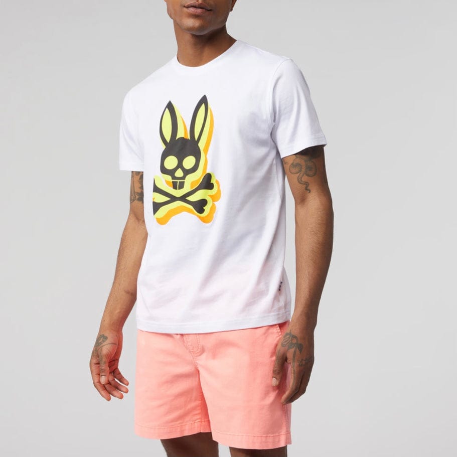 Psycho Bunny Lamport Graphic Tee (White) B6U463T1PC