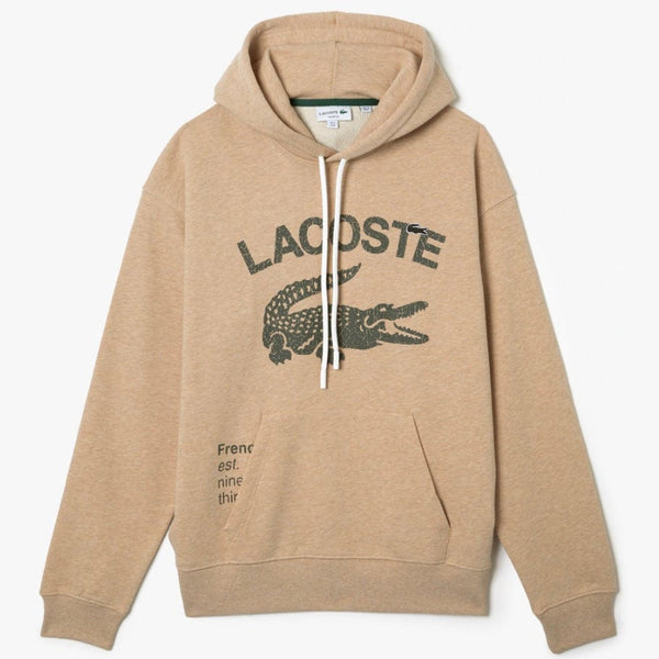 Lacoste Loose Fit Crocodile Hooded Sweatshirt (Beige) SH0107-51