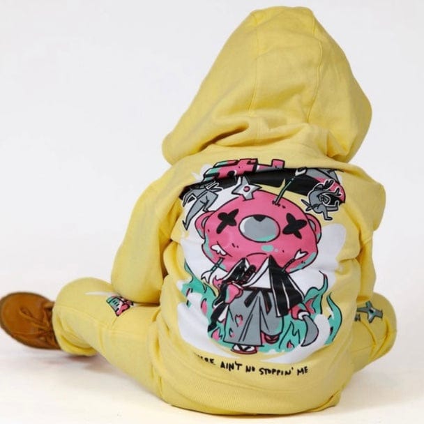 Kids Jordan Craig Invincible Plush Pullover Hoodie (Pale Yellow) 8446HK