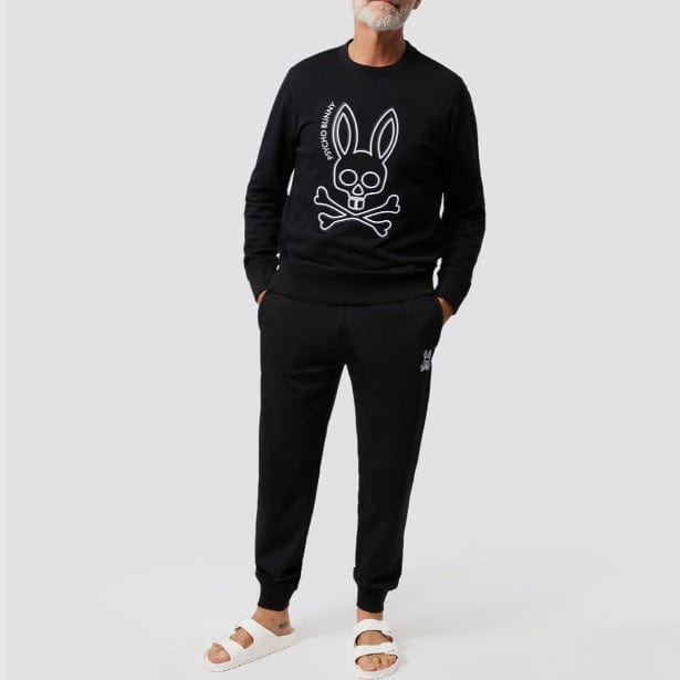 Psycho Bunny Gresham Embroidered Sweatpants (Black) B6P133W1FT