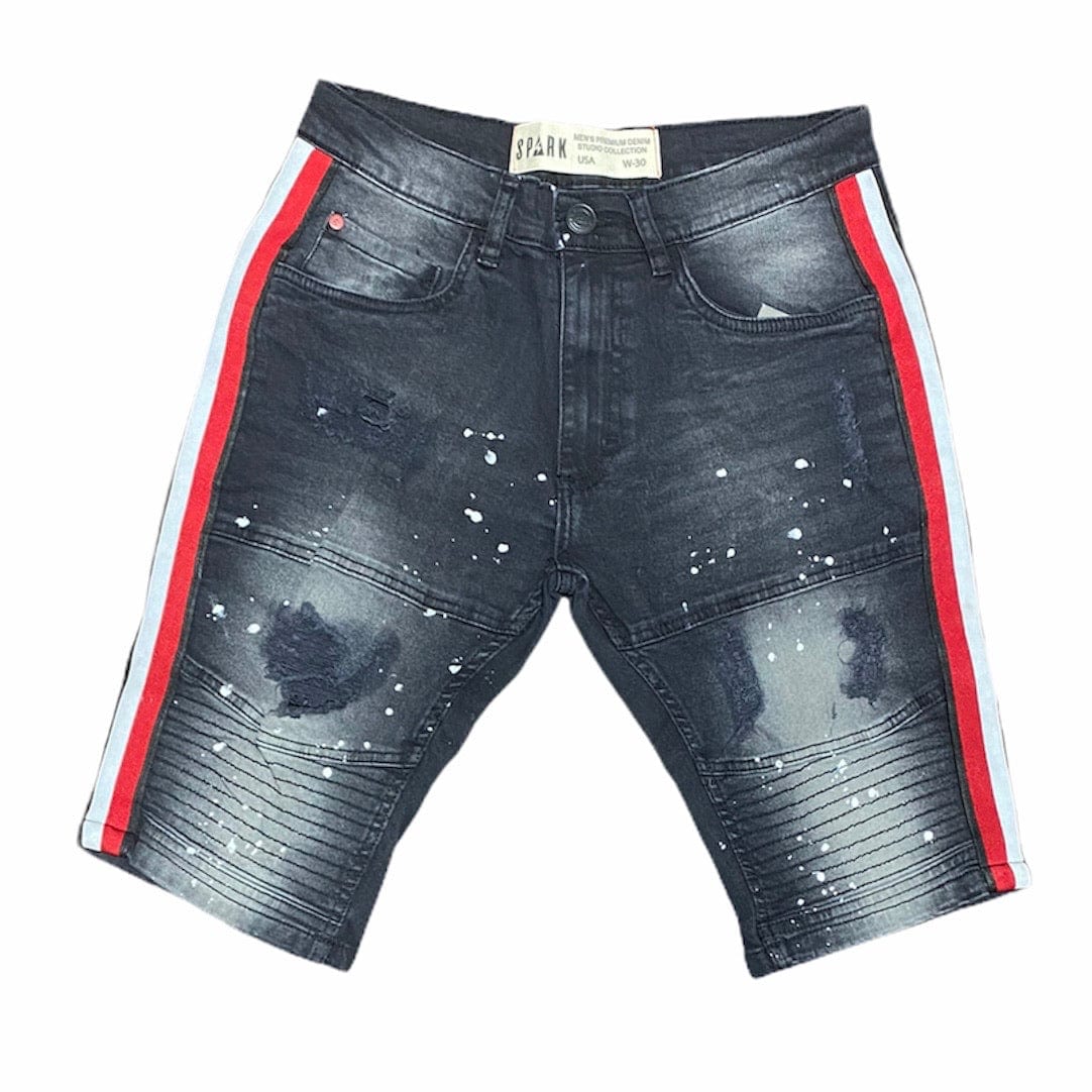 Spark Ripped Biker Shorts (Black Sand) 11045A