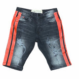 Spark Ripped Stripe Shorts (Black/Red) 11035A