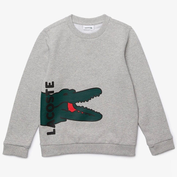 Lacoste Boys’ Crocodile Print Fleece Sweatshirt Grey SJ682851W9D