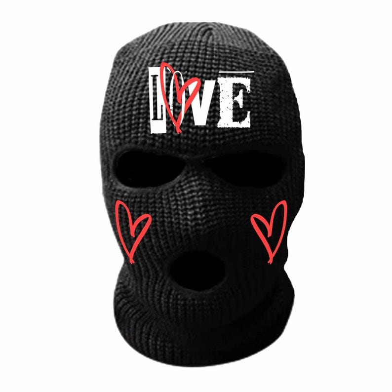 L.o.v.e Stencil Love Ski Mask (Black)