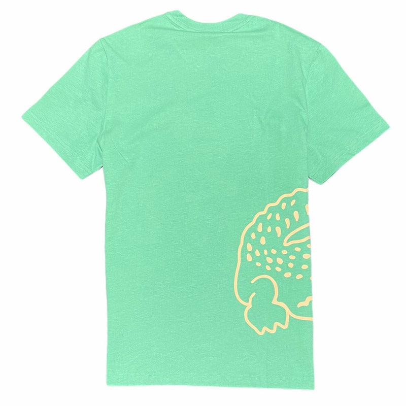 Lacoste Crew Neck Crocodile Print Organic Cotton T Shirt (Green) TH0458