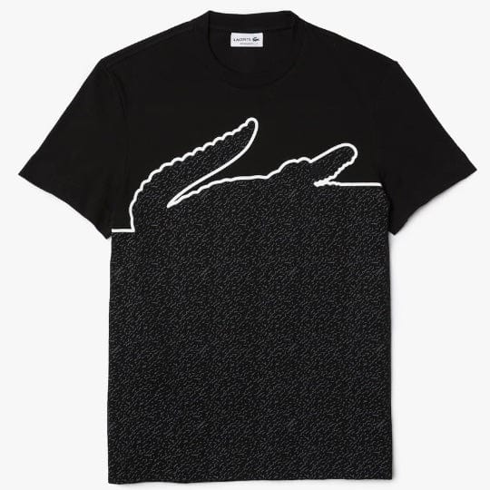 Lacoste Pique Blend Crew Neck T Shirt (Black) TH2963