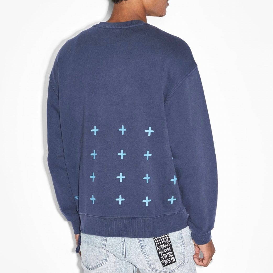 Ksubi 4 X 4 Biggie Crewneck (Midnight Blue) MSP23FL008