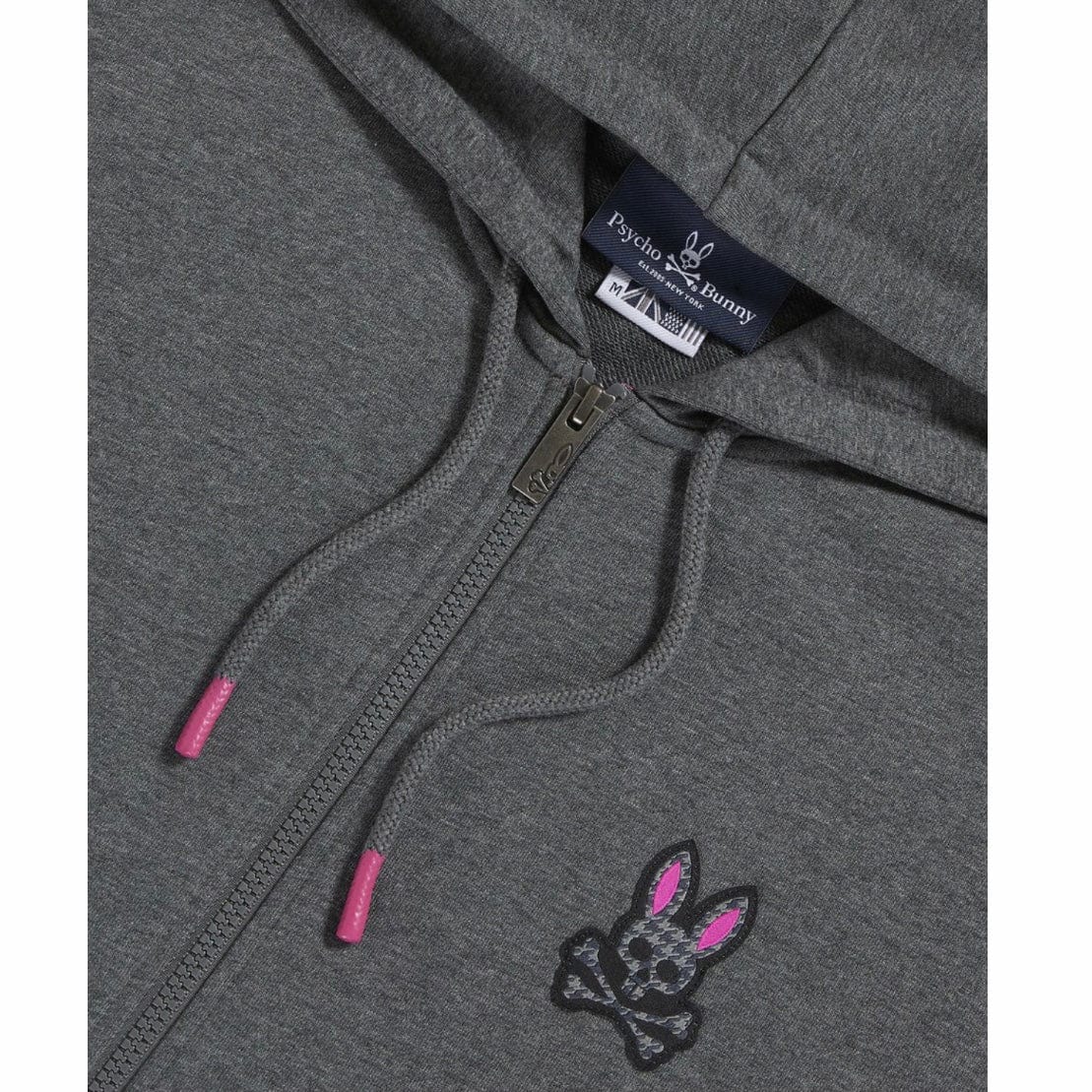 Psycho Bunny Drake Full Zip Hoodie (Heather Storm) B6H604R1FT