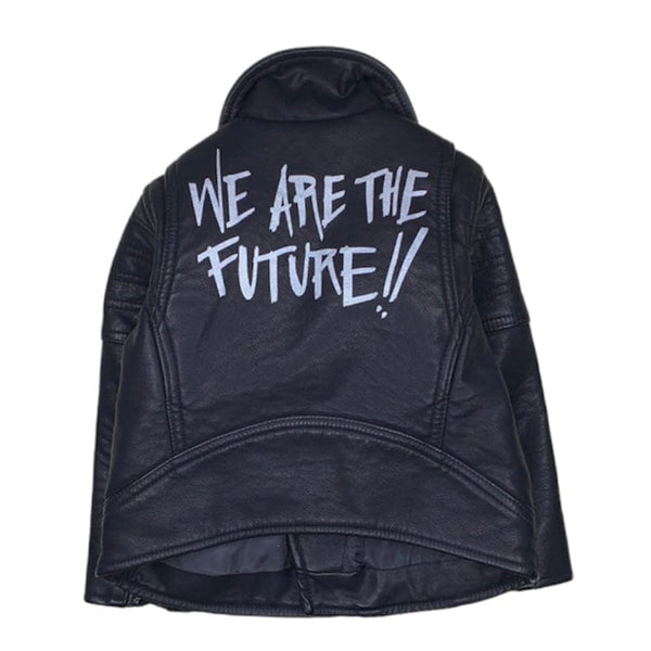 Kids Cult Of Individuality Leather Moto Jacket (Black) - 88B10-MJ07