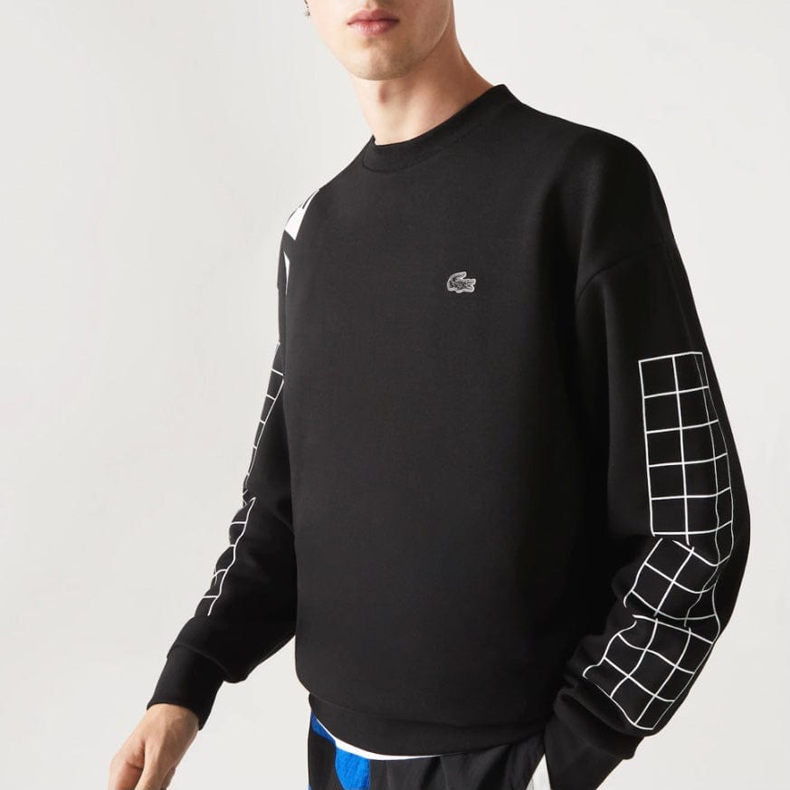 Lacoste Loose Fit Two-Ply Pique Sweatshirt (Black) SH0068-51