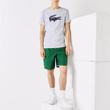 Lacoste Sport 3D Print Crocodile Breathable Jersey T Shirt (Grey/Navy) TH2042