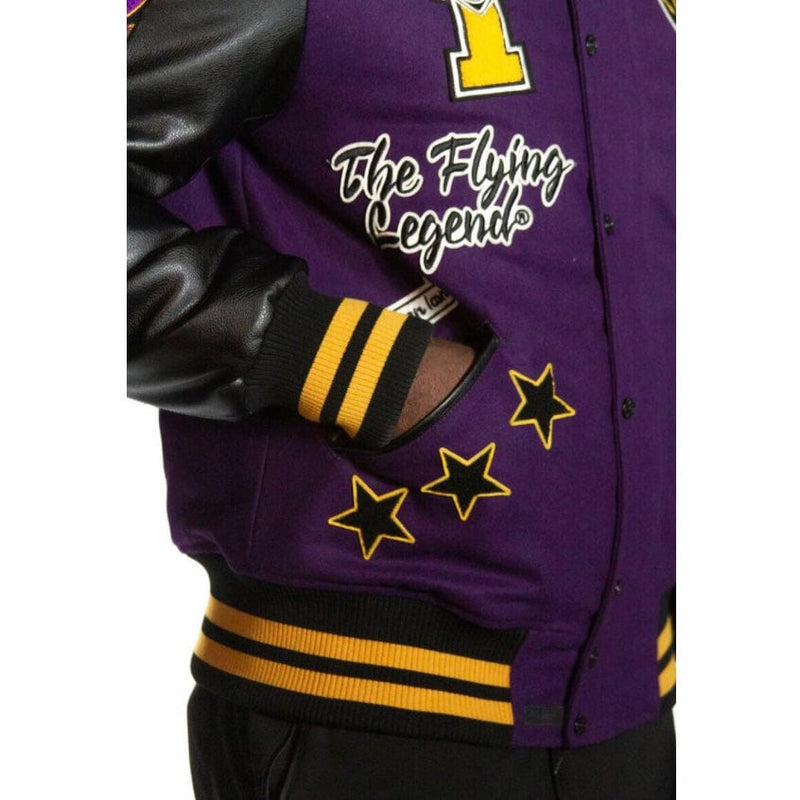 TGJ2237 Top Wool-Pu Jacket Man City Flying USA – Varsity Legend (Purple/Black) Gun