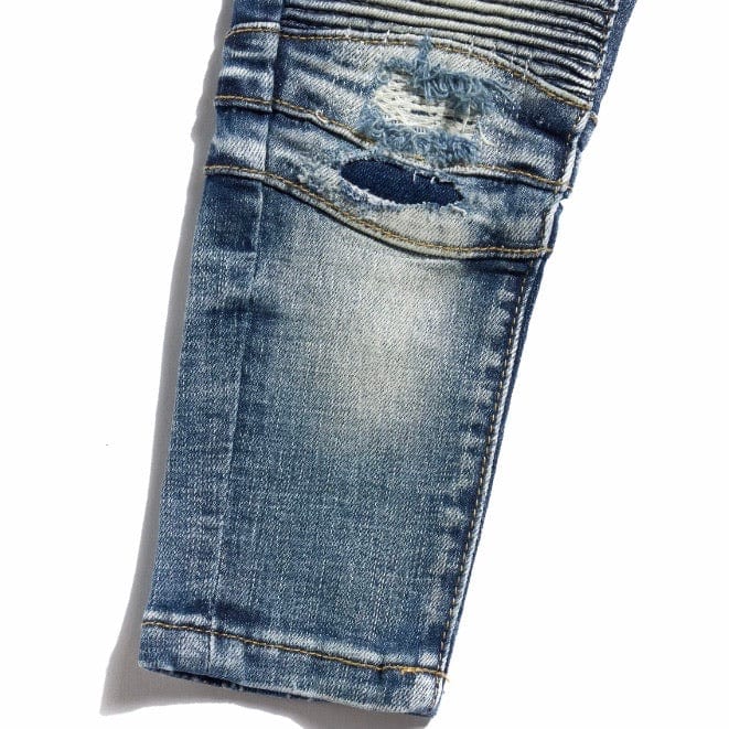 Haus Of Jr Kids Hamlin Biker Denim (Light Indigo) HOJFA20-101