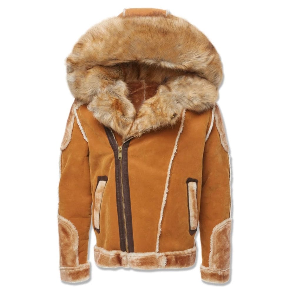 Boys Jordan Craig El Jefe Shearling Moto Jacket (Cognac) 91536B