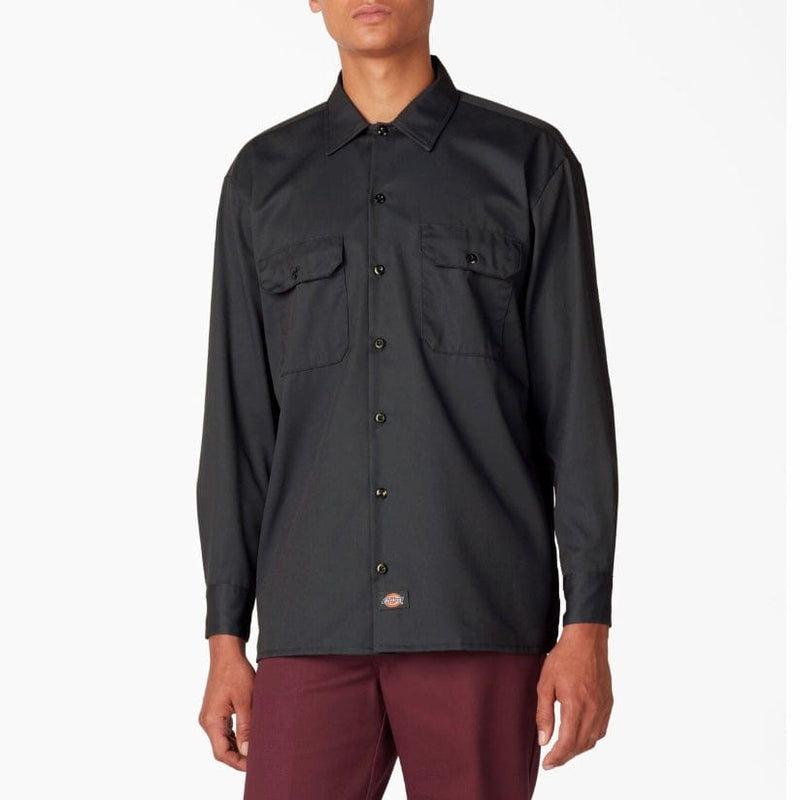 Dickies Long Sleeve Twill Work Shirt (Black) 574BK