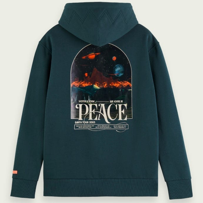 Scotch & Soda Artwork Felpa Hoodie (Space Green) 169194