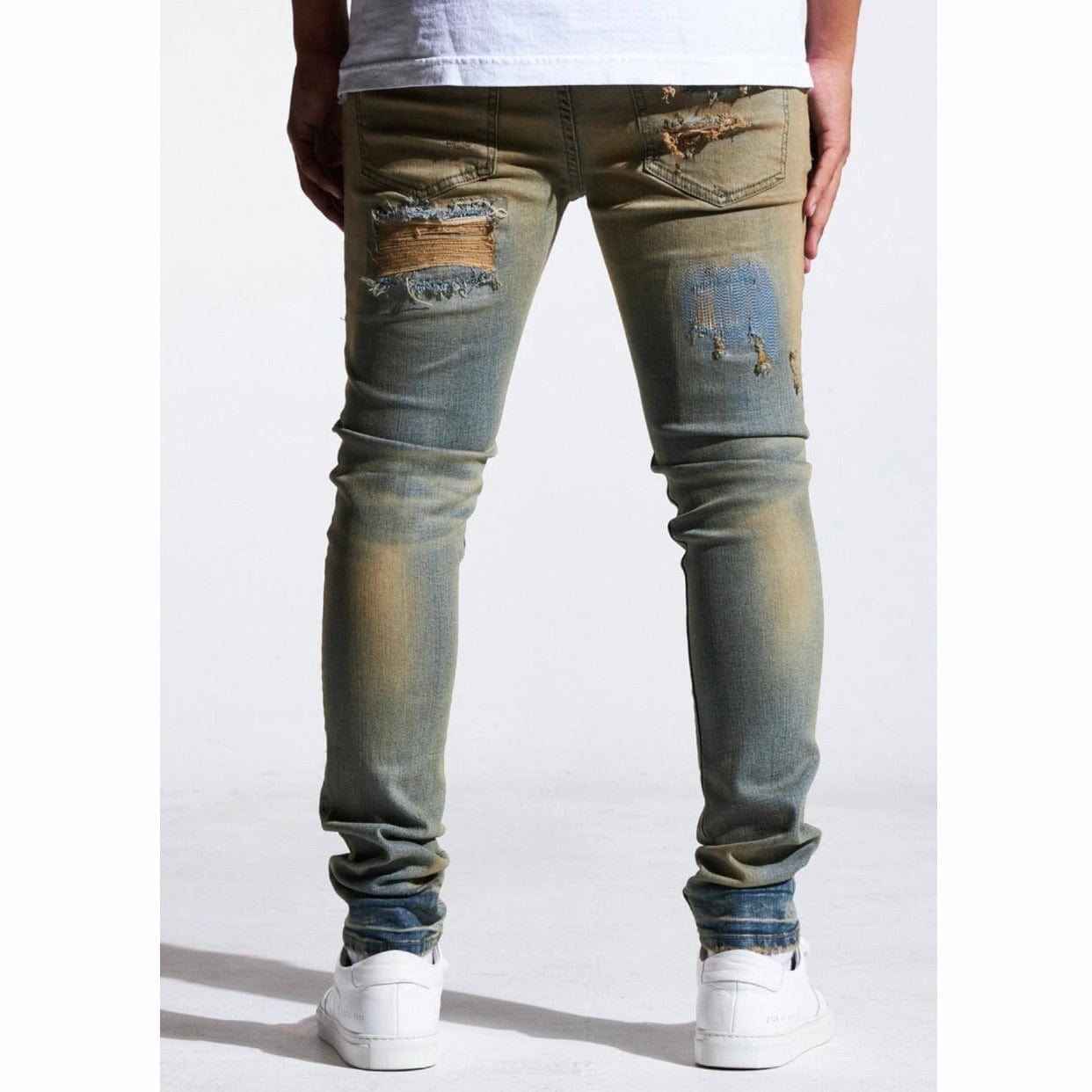 Embellish Pyla Rip & Repair Denim Jeans (Light Sand) EMBSP121-108