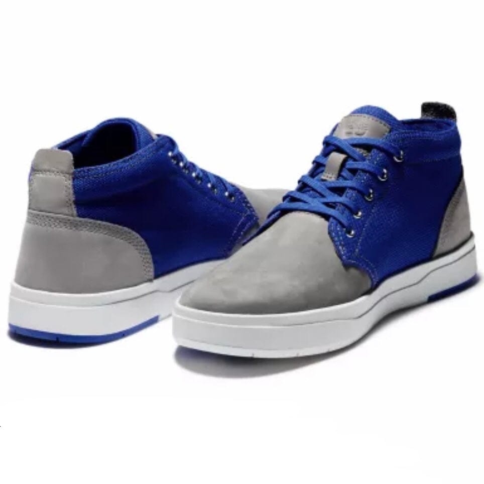 Timberland Davis Square Mixed-Media Chukka Shoes (Grey Nubuck/Blue) A2J7Z030