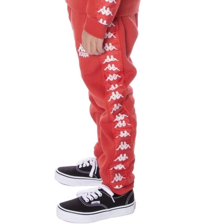 Kids Kappa Banda Alanz Sweatpants Red/White