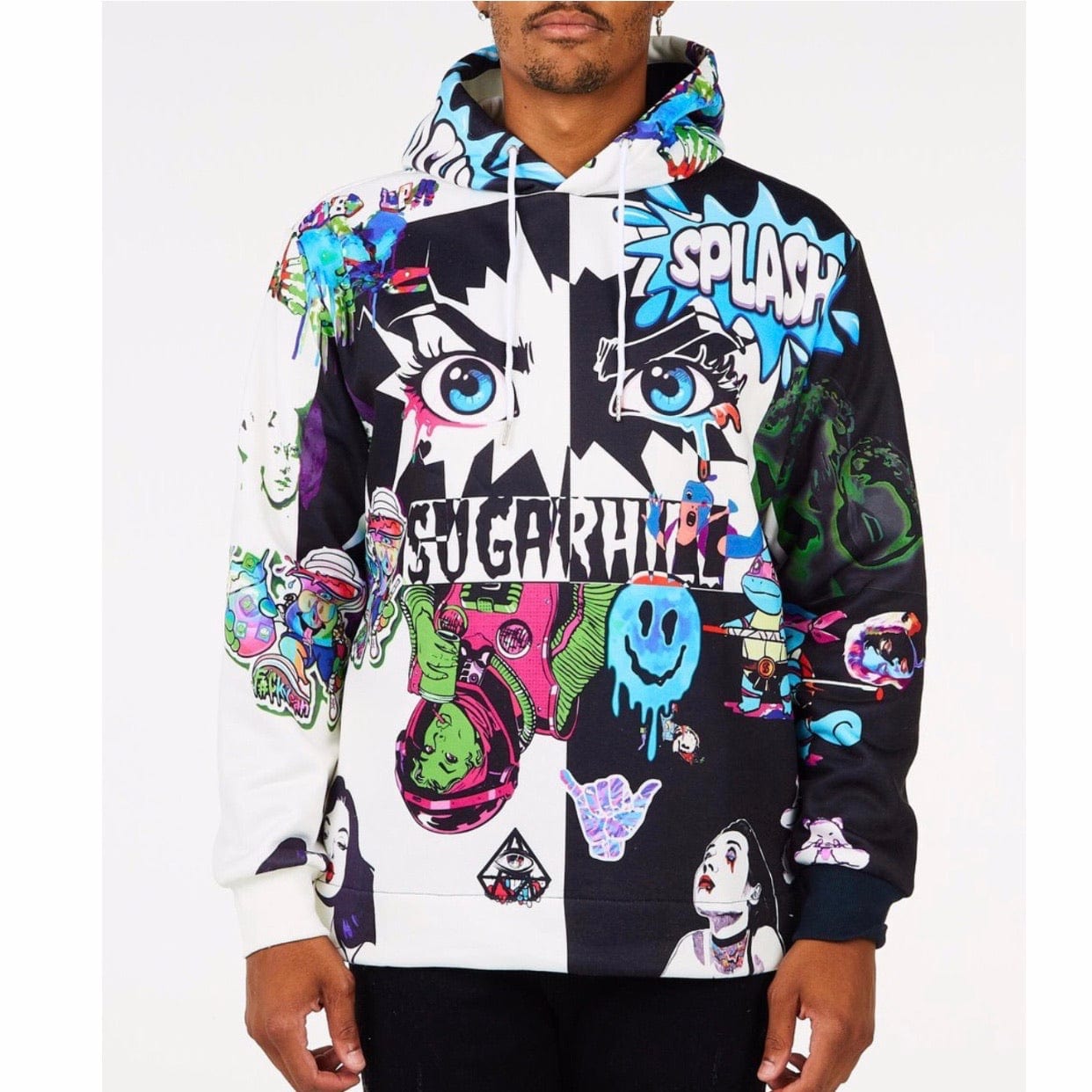 Sugar Hill Split Psycho Hoodie (Black/White) SH-FALL20-05