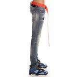 Cult Punk Super Skinny Stretch Belted Jeans (Flea) 620B10-SS06G