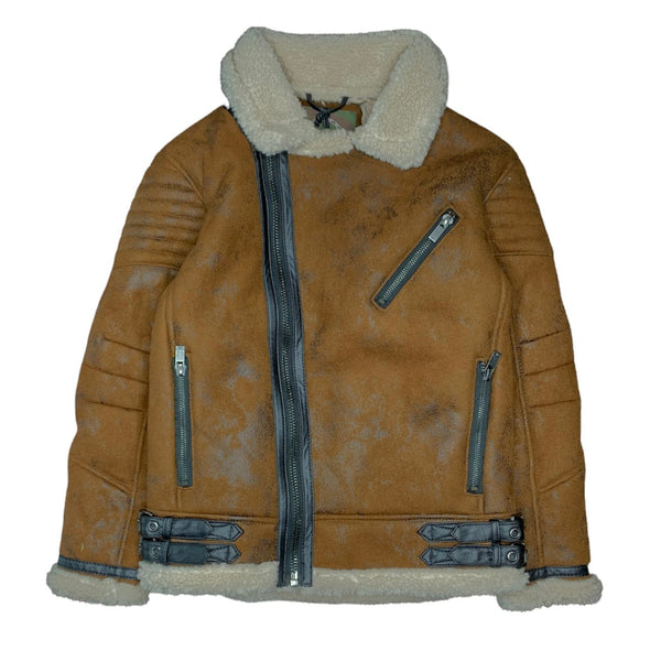 Boys Jordan Craig Sherpa Lined Jacket (Mocha) - 91312B