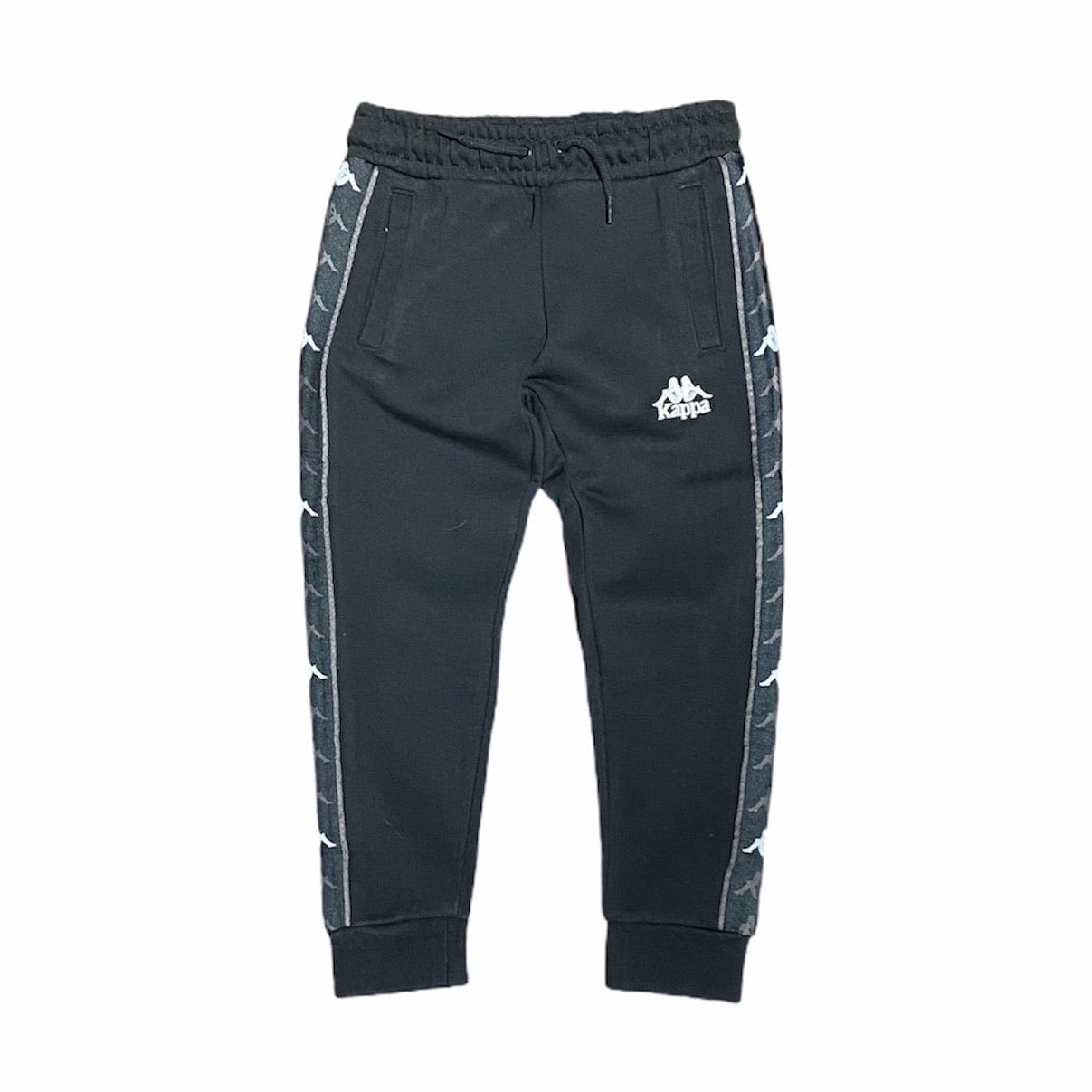 Kids Kappa 222 Banda Alanz 3 Sweatpants (Black/Grey/White)