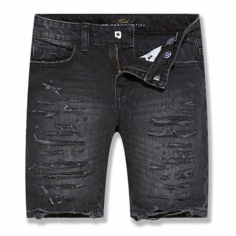 Boys Jordan Craig Ironbound Denim Shorts (Black Shadow) J3186SB