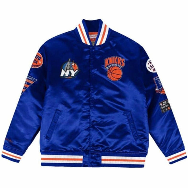 Mitchell & Ness Nba New York Knicks Champ City Satin Jacket (Royal)