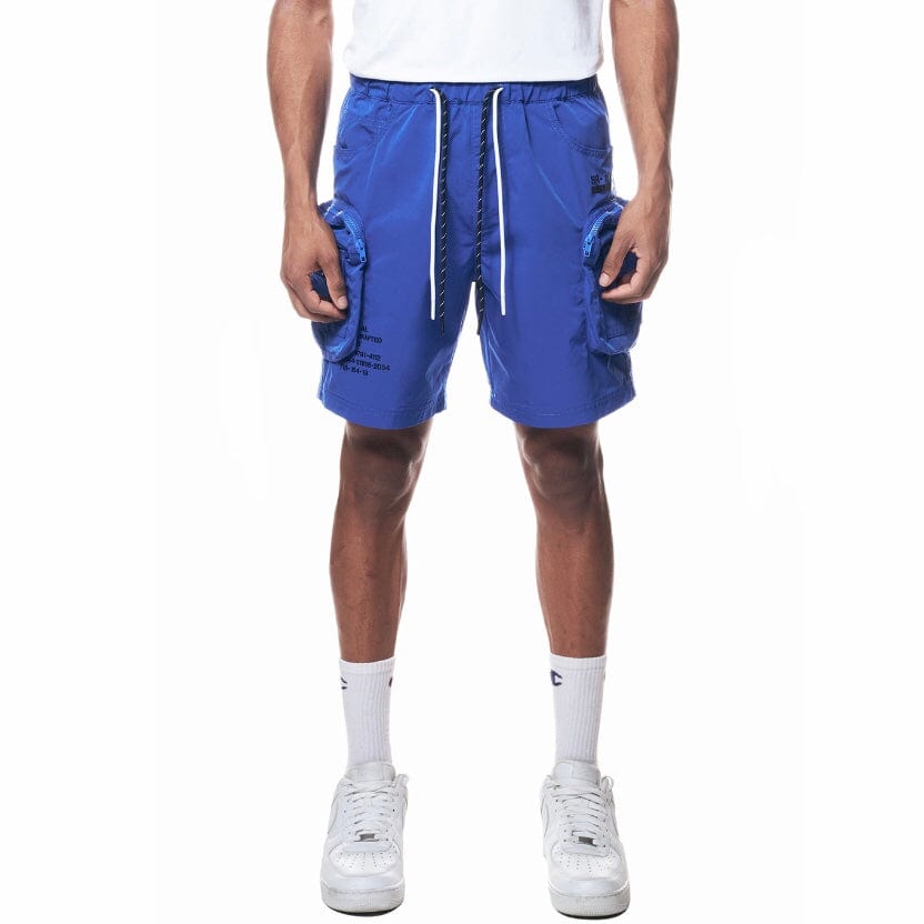 Smoke Rise Printed Nylon Utility Short (Royal) WS23182