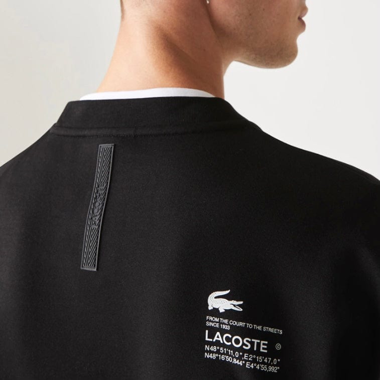 Lacoste Loose Fit Two-Ply Pique Sweatshirt (Black) SH0068-51