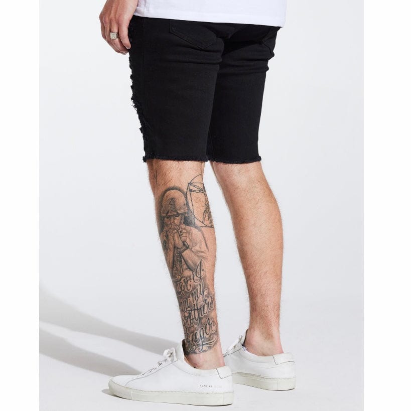 Embellish Rip & Repair Spencer Shorts (Jet Black) EMBSPNCR-SHRT