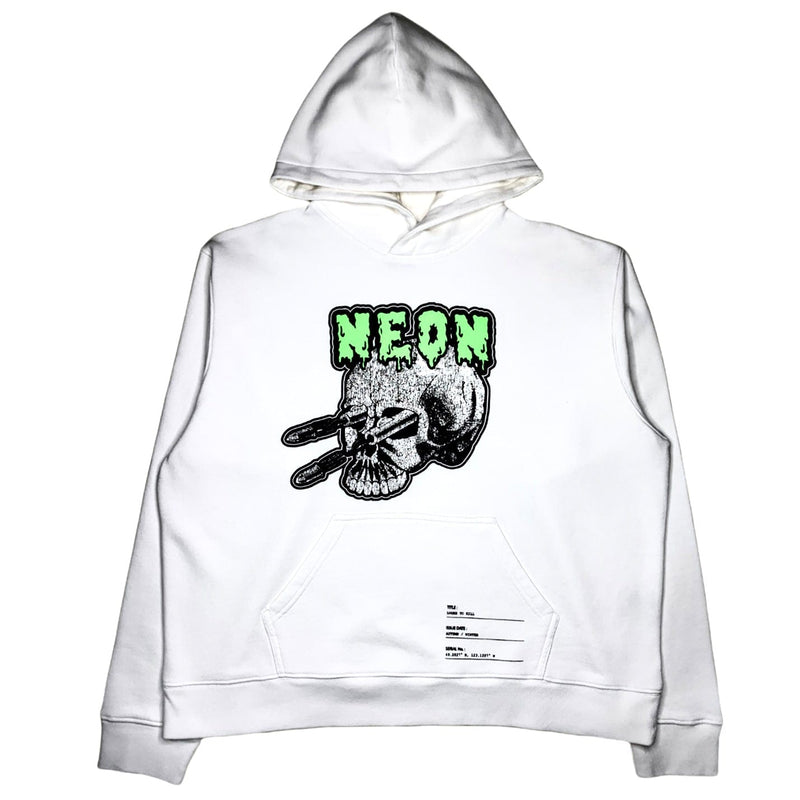 Neon Denim Looks To Kill Hoodie (White) STH-098