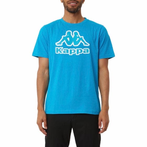 Kappa Logo Tape Bant T Shirt (Blue/White) 37158BW