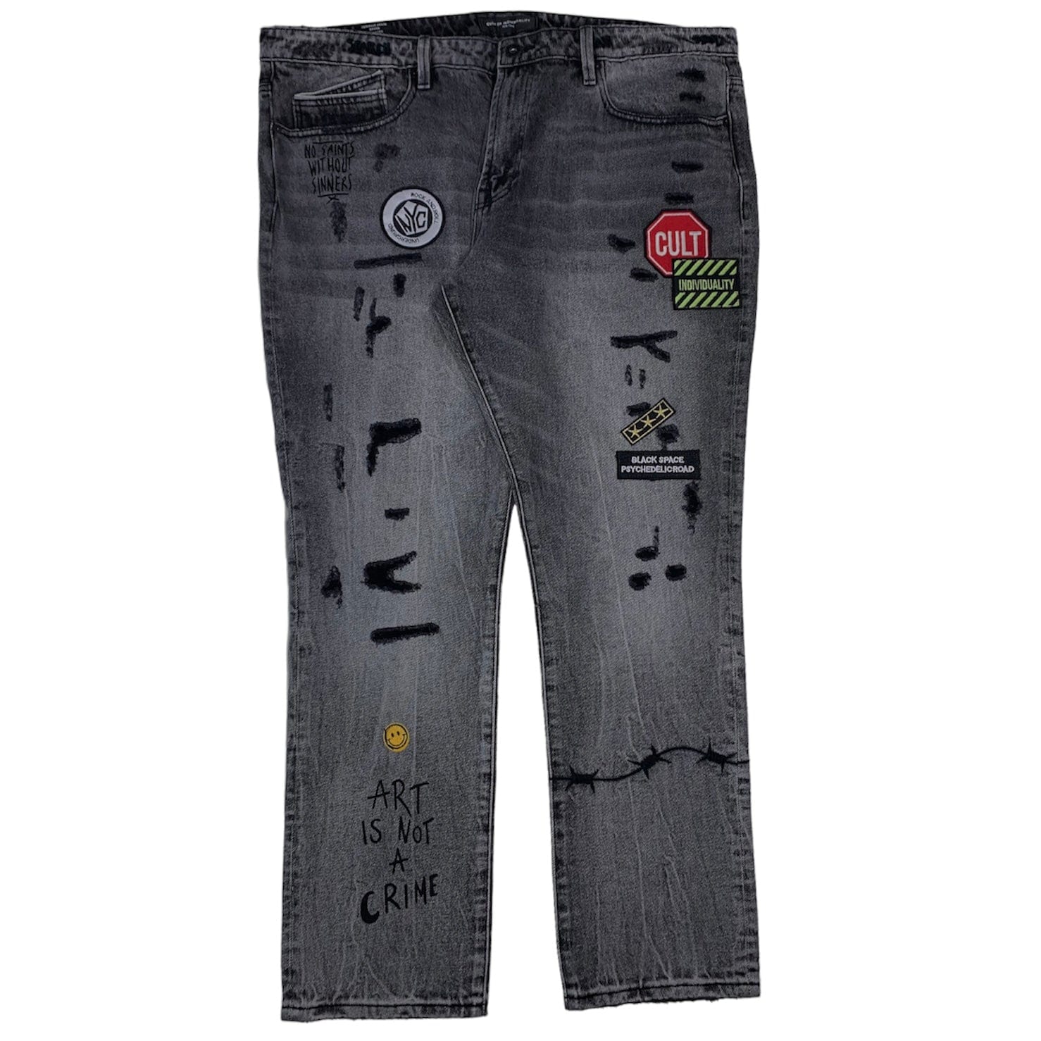 Cult Of Individuality Rocker Slim Graffiti Jean (Black Acid) - 620A2-RS03H