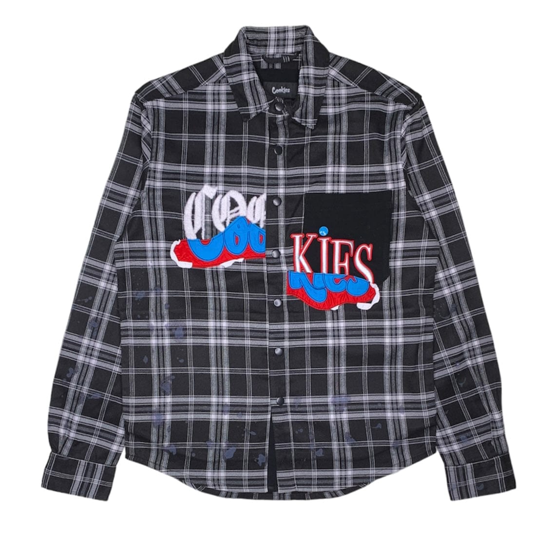 Cookies Upper Echelon Brushed Twill Plaid Woven Shirt (Black) 1562W6445