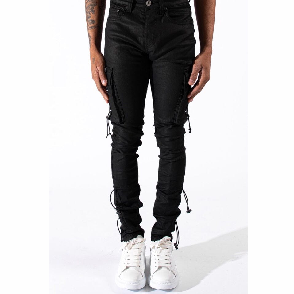 Serenede 1111 Cargo Jeans (Black Wax) 1111-W