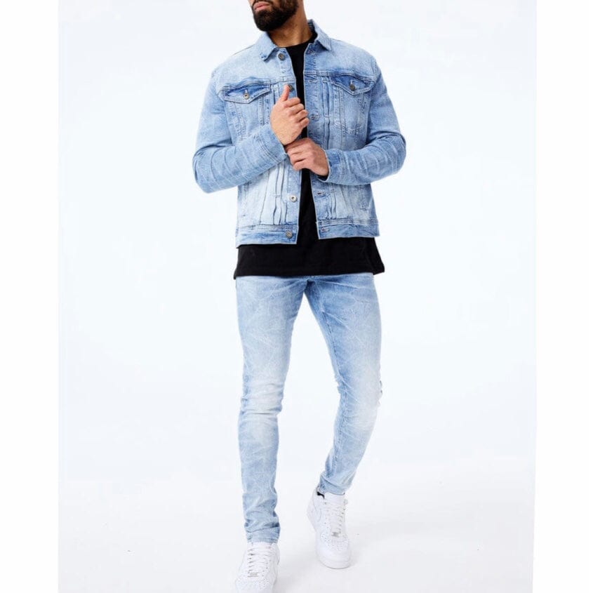 Jordan Craig Boulder Denim Trucker Jacket (Sky Blue) JJ1082