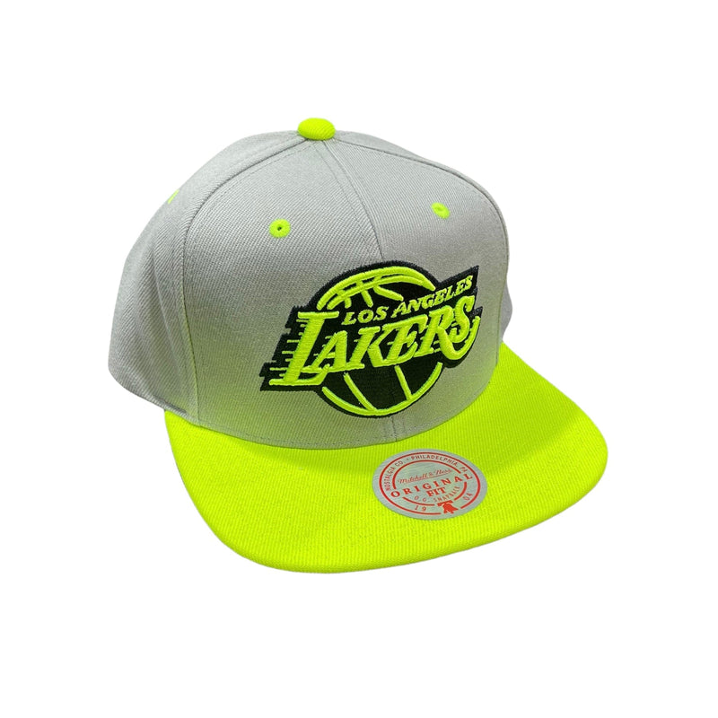 Mitchell & Ness Nba Volt Los Angeles Lakers Snapback (Grey/Neon Yellow)