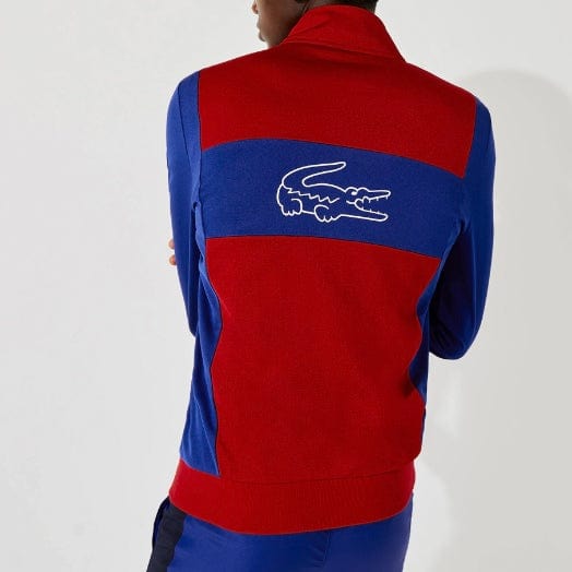 Lacoste Sport Resistant Bicolor Pique Zip Sweatshirt (Red/Blue) SH6937