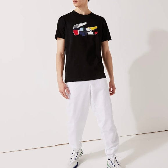 Lacoste Sport Patchwork Crocodile Print T Shirt (Black) TH0822