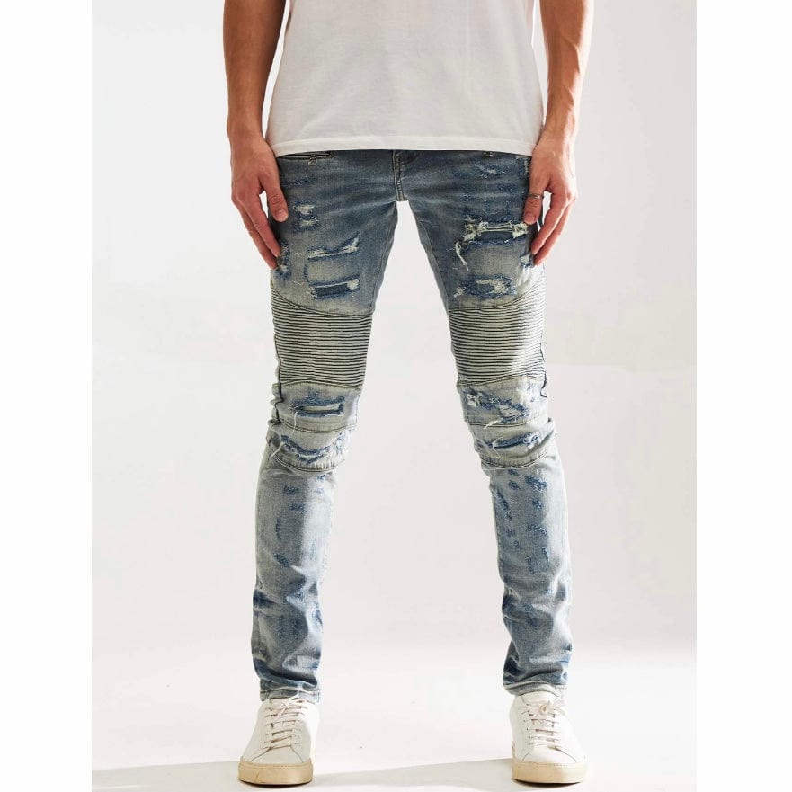 Embellish Stefan Biker Denim Jean (Blue) EMBF221-112