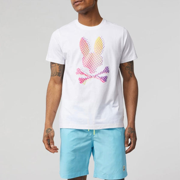 Psycho Bunny Hindes Graphic Tee (White) B6U409T1PC