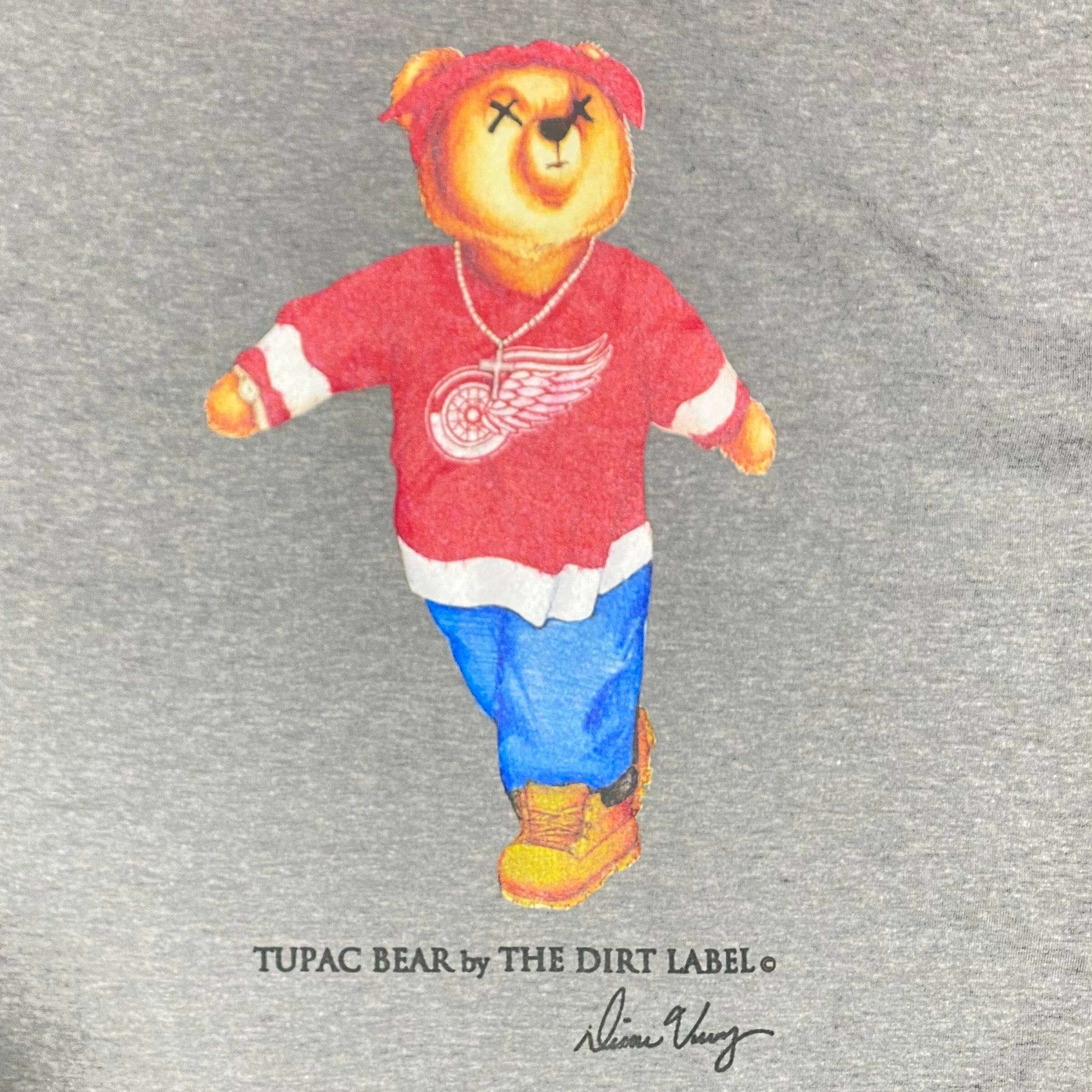 Dirt Label Tupac Bear T Shirt (Grey)