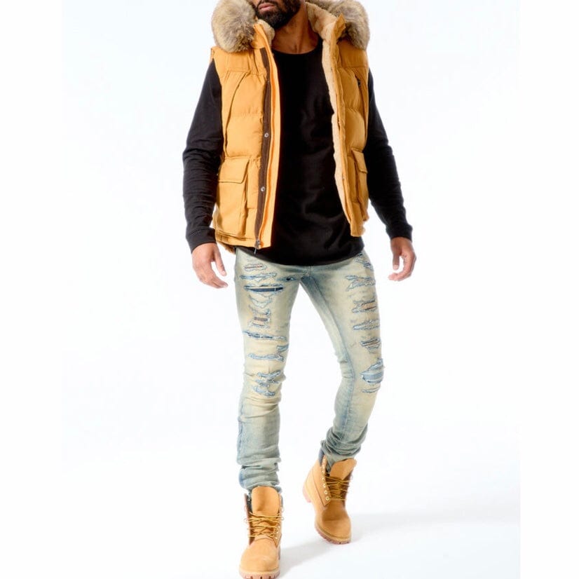 Jordan Craig Yukon Fur Lined Puffer Vest (Wheat) 9371V