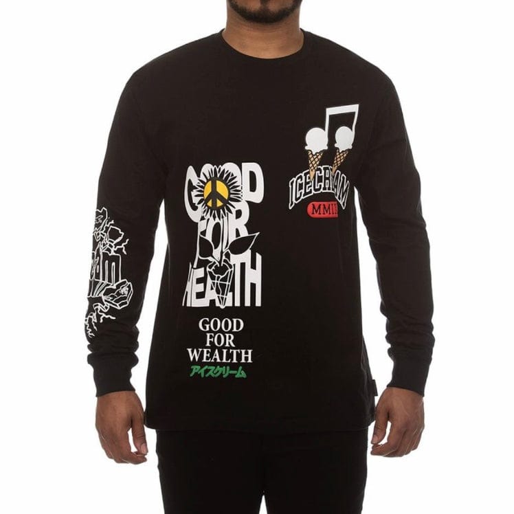 Ice Cream Limits Long Sleeve Knit Crewneck (Black) 411-7305