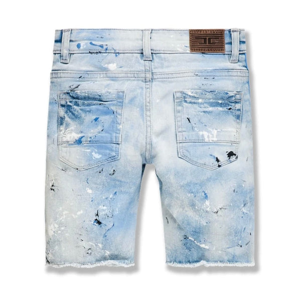 Kids Jordan Craig Odyssey Striped Denim Shorts (Ice Blue) J3175SB